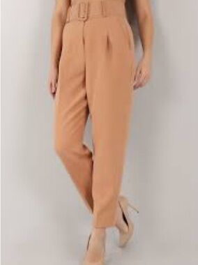 Paperbag Belted Tapered Pants by Papaya